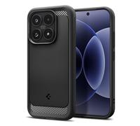 Spigen Rugged Armor Coque pour Xiaomi 15T - Noir Mat | Finition élégante en fibre de carbone et grip latéral, Technologie Spigen Air Cushion, Mousse de protection XRD