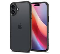 Spigen Coque pour iPhone 16, Ultra Hybrid, [Anti-jaunissement] 6,1 Pouces - Noir Mat