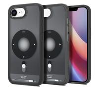 Spigen Coque pour iPhone 16e, Ultra Hybrid MagFit, [Rétro Schématique] - Noir Classique