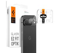 x2 Protections de caméra avec gabarit pour Google Pixel 9 - Spigen Optik.tR EZ Fit Camera Glass (2 pack) - Transparent