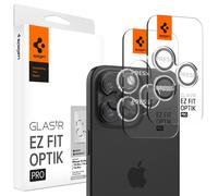 SPIGEN EZ Fit Optik Pro Lot de 2 protecteurs d'objectif d'appareil photo en verre trempé pour iPhone 16 Pro/16 Pro Max/15 Pro/15 Pro Max/14 Pro Max, application facile, plateau d'installation