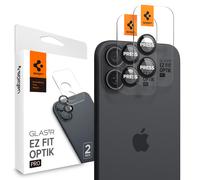 Spigen Spigen GLAStR EZ Fit Optik Pro Protection d'objectif de caméra (pack de 2) iPhone 16 / 16 Plus Noir Transparent