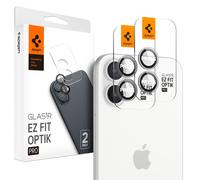 Spigen GLAStR EZ-Fit Optik Pro Lot de 2 protecteurs d'écran pour objectif d'appareil photo iPhone 16 et iPhone 16 Plus - Transparent