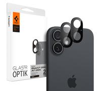 Spigen Spigen Optik Lens Protector Protection complète de caméra (lot de 2) pour iPhone 16 / 16 Plus Black Transparent