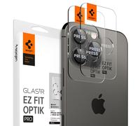 Spigen Spigen Optik Pro EZ Fit Lens Protector lot de 2 pour iPhone 16 Pro (Max) / 15 Pro (Max) / 14 Pro (Max) Noir Transparent