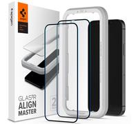 Spigen AlignMaster Verre Trempé compatible avec iPhone 12, iPhone 12 Pro, 2 Pièces, Couverture complète, Résistant aux Rayures, 9H Protection écran