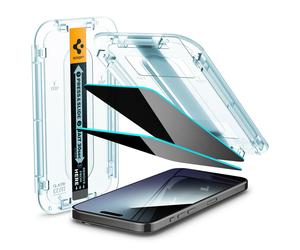 Spigen Spigen Protection d'écran en verre trempé GLAStR Privacy Applicator lot de 2 iPhone 15 Pro Transparent