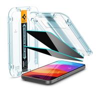 Spigen Spigen Protection d'écran en verre trempé GLAStR Privacy Applicator lot de 2 pour iPhone 16 / 15 Transparent
