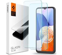 Spigen Verre Trempé [Lot de 2] pour Samsung Galaxy A14 (5G) | Dureté 9H, Clarté cristalline, Anti-traces, Sensibilité tactile, Compatible coques, Protection écran