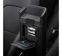 Spigen Tesla Boîte de Rangement Cachée de Console Centrale Accoudoir | Model Y Juniper 2025 2026 Model 3 Highland 2024-26, Organisateur Ouverture en un Tap, Accessoires Tesla - Édition Carbone