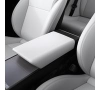 Spigen Tesla Console Centrale Housse d’Accoudoir Rembourrée | Model Y Juniper 2025 2026 Model 3 Highland 2024 2025 2026, Conçu pour Accessoire Tesla - Blanc