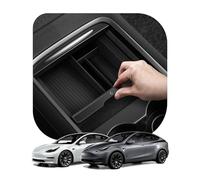 Spigen Tesla Model Y (~2024) Model 3 (2021-2023) Organisateur de Console Centrale 【Technologie Coulisser】, Plateau de Rangement pour Console Centrale Accessoires Intérieurs - Édition Carbone