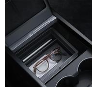 Spigen Tesla Model Y 2025 Juniper Model 3 Highland 2024 2025 Organiseur Console Centrale 【Technologie Coulisser】, Plateau de Rangement pour Console Centrale Accessoires Intérieurs - Édition Carbone