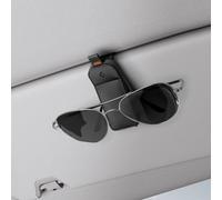 Spigen Tesla Model Y Model 3 Highland Porte Lunettes de Soleil pour Visière de Voiture Universel [Cuir Végan] Compatible avec Tesla, Peugeot, Audi, Etc (Lot de 2) - Noir
