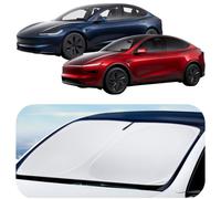 Spigen Tesla Pare-Soleil pour Pare-Brise Avant, Contre Les Rayons UV | Model Y Juniper 2025 2026 Model 3 2021-Highland 2026, Bloque la Protection Solaire, Compatible avec Tout Tesla Model Y et 3
