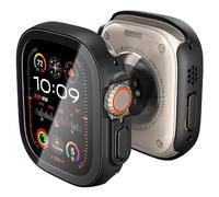 Spigen Thin Fit 360 - Boîtier de protection pour montre intelligente - polycarbonate, verre trempé (9H) - noir - pour Apple Watch (49 mm)