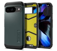 Spigen Tough Armor Coque [Support Solide] Compatible avec Google Pixel 9 / Pixel 9 Pro - Vert