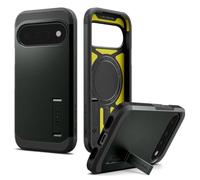 Spigen Tough Armor MagFit Coque pour Pixel 11 - Vert | Compatibilité MagSafe avec aimant intégré, Mousse XRD anti-impact haute performance, Protection Spigen Air Cushion