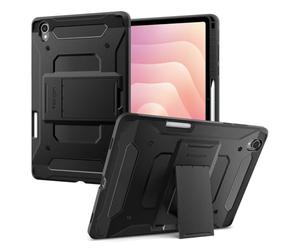 Spigen Tough Armor Pro Coque Compatible avec Samsung Galaxy Tab S11 (2025) Étui avec Support intégré et Porte-Stylet - Noir