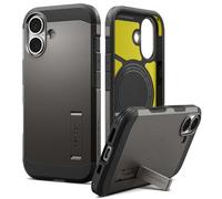 Spigen Tough Armor T MagFit Coque pour iPhone 17 - Gunmetal | Coque tactile pour bouton de contrôle de l'appareil photo, compatible avec Magsafe, béquille, compatible avec le chargement