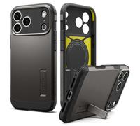 Spigen Tough Armor T MagFit Coque pour iPhone 17 Pro - Gunmetal | Coque tactile pour bouton de contrôle de l'appareil photo, compatible avec Magsafe, béquille, compatible avec le chargement