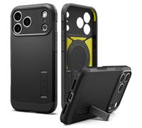 Spigen Tough Armor T MagFit Coque pour iPhone 17 Pro Max - Noir | Coque tactile pour bouton de contrôle de l'appareil photo, compatible avec Magsafe, béquille, compatible avec le chargement