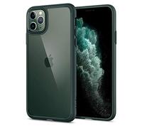 Spigen Ultra Hybrid Coque pour iPhone 11 Pro [Anti-Jaunissement] - Vert Nuit