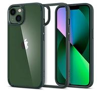 Spigen Ultra Hybrid Coque pour iPhone 13 [Anti-Jaunissement] - Vert Nuit