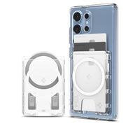Spigen Ultra Hybrid MagFit+ Porte-Cartes magnétique 3 Cartes avec Anneau métallique Externe Conçu pour Coque magnétique Compatible avec Samsung Galaxy S25/S25+/S25 Ultra/Edge/Z Fold 7 - Transparent