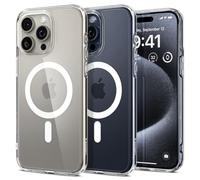 Spigen Coque pour iPhone 15 Pro Ultra Hybrid MagFit, Anti-jaunissement, 6,1 pouces, Blanc