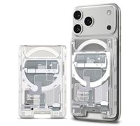 Spigen Ultra Hybrid MagFit ZeroOne V1 Porte-Cartes pour MagSafe & Pixelsnap | Portefeuille transparent en PC au design ZeroOne, accès rapide et rangement pour 3 cartes - ZeroOne Blanc