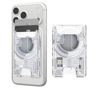 Spigen Ultra Hybrid MagFit ZeroOne V2 Porte-Cartes pour MagSafe & Pixelsnap | Portefeuille transparent en PC au design ZeroOne, accès rapide et rangement pour 3 cartes - ZeroOne Blanc