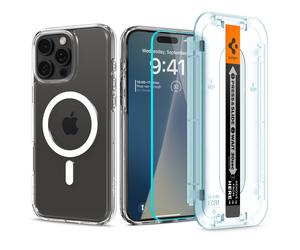 Spigen Ultra Hybrid MagSafe, blanc + Glass tR EZ Fit Pack - iPhone 16 Pro Max