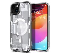 Spigen Coque pour iPhone 15 Ultra Hybrid MagFit [Anti-Jaunissement] Compatible avec MagSafe - Zero One Blanc