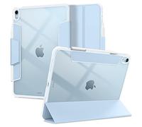 Spigen Ultra Hybrid Pro Coque iPad Air 11"/10.9" avec Rangement Stylet | Etui transparent avec support pliable, fonction veille/réveil automatique et design hybride protecteur - Bleu ciel