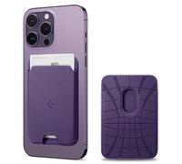 Spigen Valentinus MagFit Portefeuille magnétique pour 2 Cartes Compatible avec Les modèles iPhone 17/16/15/14/13/12 Porte Carte magsafe - Violet