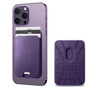 Spigen Valentinus MagFit Portefeuille magnétique pour 3 Cartes Compatible avec Les modèles iPhone 17/16/15/14/13/12 Porte Carte magsafe - Violet