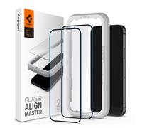 Spigen AlignMaster Verre Trempé compatible avec iPhone 12, iPhone 12 Pro, 2 Pièces, Couverture complète, Résistant aux Rayures, 9H Protection écran