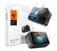 Spigen Verre trempé compatible avec GoPro Hero 13 Black, 6 Pièces (2 protecteurs caméra + 2 protecteurs écran avant + 2 protecteurs écran arrière), Résistant aux Rayures, Clarté Cristalline