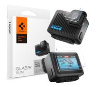 Spigen Verre trempé compatible avec GoPro Hero 4K, 4 Pièces (2 protector caméra + 2 films protecteurs d'écran), Dureté 9H, Résistant aux Rayures, Clarté Cristalline