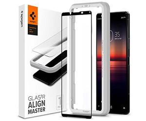 Spigen, Verre Trempé pour Sony Xperia 1 II, AlignMaster, La Technologie Auto-Alignement, Couverture complète, Premium 9H, Compatible Visage ID, Protection écran Sony Xperia 1 II