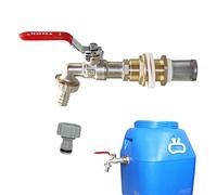 Spigot du à eau, rain Barrel Spigot Kit de robinet en laiton Eau 1/2 pouce Valve à billes pour chars Pool Pool, rainure de robinet