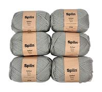 Spiin SNYRN010 Softee Baby Yarn Grey-x6 100g Skeins, One size, Set de 600 Pièces