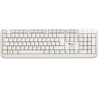 Spike Clavier avec Cable Connexion USB et 12 Touches Multimédia, Clavier à Membrane Blanc (QWERTY Espagnol)