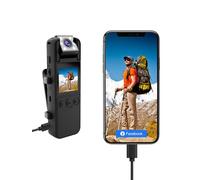 SPIKECAM Bodycam Mini caméra corporelle avec audio et vidéo, 64 Go, vision nocturne, SOS, caméra corporelle portable pour la sécurité, l'extérieur et le travail