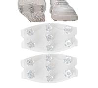 Spikes for Shoes - 7 Tooth Translucent Traction Gripper, Walking Ice Boot Cleats with Studs, Anti Slip Winter Footwear Accessory | Durable Outdoor Safety Aid for Hiking Fishing Gardening