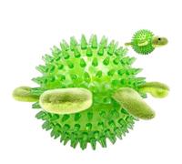 Spiky Dog Ball - Jouet Flottant pour Chien, Balle à mâcher grinçante | Balle à Pointes de Grenouille et de hérisson, Jouet à mâcher en Caoutchouc Naturel Durable, Balle Interactive pour Chien pour Le