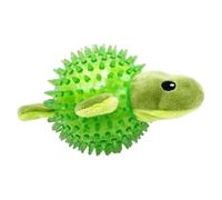 Spiky Dog Ball, Squeaky Chew Toy, Natural Rubber, Floating Pet Ball, Frog