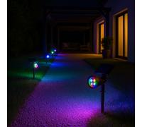 Lumisky Spots solaires SPIKY C34 – Lot de 2, 2 en 1 piquer/fixer LED multicolore dimmable H42cm