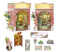 Spilay Kit Book Nook ZWSL37 - Maison de poupée miniature - En bois - Avec lumières LED - Protection contre la poussière - Décoration de serre-livres - Modélisme